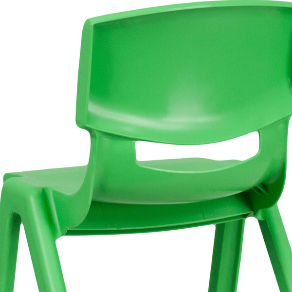 Green |#| 2 Pack Green Plastic Stackable School Chair with 13.25inchH Seat, K-2 School Chair