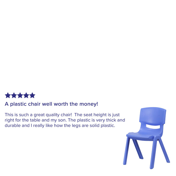 Blue |#| 2 Pack Blue Plastic Stackable School Chair with 15.5inchH Seat