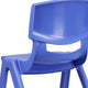 Blue |#| 2 Pack Blue Plastic Stackable School Chair with 15.5inchH Seat