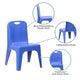 Blue |#| 2 Pack Blue Plastic Stackable School Chair with Carrying Handle and 11inchH Seat