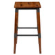 2 Pack Commercial Grade Rustic Walnut Industrial Style Backless Wood Barstool