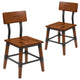 Walnut |#| 2 Pack Commercial Grade Rustic Antique Walnut Industrial Style Wood Dining Chair