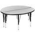 2 Piece 47.5" Circle Wave Flexible Grey Thermal Laminate Activity Table Set - Height Adjustable Short Legs
