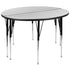2 Piece 47.5" Circle Wave Flexible Grey Thermal Laminate Activity Table Set - Standard Height Adjustable Legs