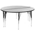 2 Piece 60" Circle Wave Flexible Grey Thermal Laminate Activity Table Set - Standard Height Adjustable Legs