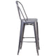 30inch High Clear Coated Indoor Barstool with Back