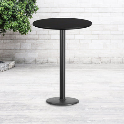30'' Round Laminate Table Top with 18'' Round Bar Height Table Base - View 2
