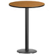 Natural |#| 30inch Round Natural Laminate Table Top with 18inch Round Bar Height Table Base