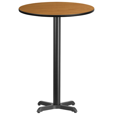 30'' Round Laminate Table Top with 22'' x 22'' Bar Height Table Base - View 1