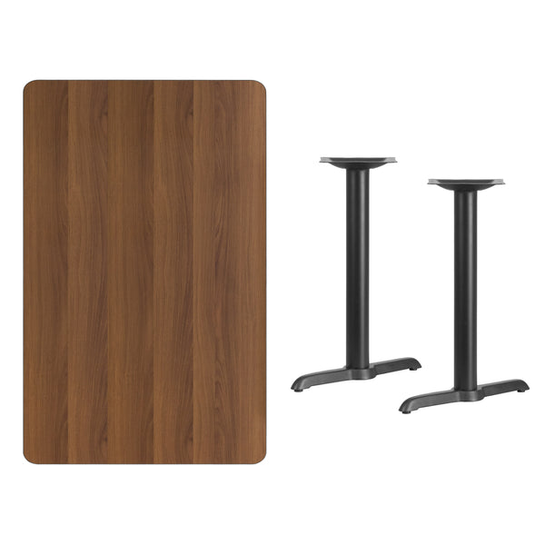 Mahogany |#| 30inch x 48inch Mahogany Laminate Table Top with 5inch x 22inch Table Height Bases