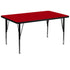 36''W x 72''L Rectangular Thermal Laminate Activity Table - Height Adjustable Short Legs