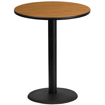 36'' Round Laminate Table Top with 24'' Round Bar Height Table Base - View 1