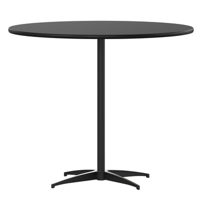 36'' Round Wood Cocktail Table with 30'' and 42'' Columns