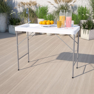 4-Foot Portable Fish Cleaning Table / Outdoor Camping Table and Sink - View 2