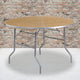4-Foot Round HEAVY DUTY Birchwood Folding Banquet Table with METAL Edges