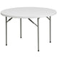 4-Foot Round Granite White Plastic Folding Table - Banquet / Event Folding Table