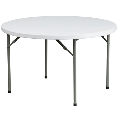 4-Foot Round Plastic Folding Table - View 1