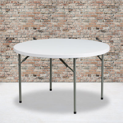 4-Foot Round Plastic Folding Table - View 2