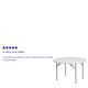 4-Foot Round Granite White Plastic Folding Table - Banquet / Event Folding Table
