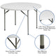 4-Foot Round Granite White Plastic Folding Table - Banquet / Event Folding Table