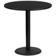 Black |#| 42inch Round Black Laminate Table Top with 24inch Round Bar Height Table Base