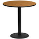 Natural |#| 42inch Round Natural Laminate Table Top with 24inch Round Bar Height Table Base