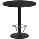 Black |#| 42inch Round Black Laminate Table Top & 24inch Round Bar Height Base with Foot Ring