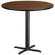 Walnut |#| 42inch Round Walnut Laminate Table Top with 33inch x 33inch Bar Height Table Base