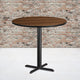 Walnut |#| 42inch Round Walnut Laminate Table Top with 33inch x 33inch Bar Height Table Base