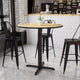 Natural |#| 42inch Round Natural Laminate Table Top with 33inch x 33inch Bar Height Table Base