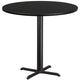 Black |#| 42inch Round Black Laminate Table Top with 33inch x 33inch Bar Height Table Base