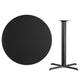 Black |#| 42inch Round Black Laminate Table Top with 33inch x 33inch Bar Height Table Base
