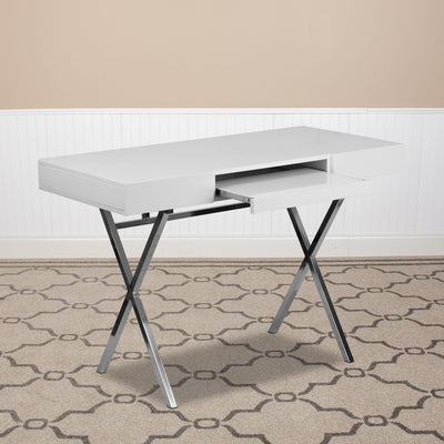 44.25''W x 21.625''D Computer Desk with Keyboard Tray and Drawers - View 2