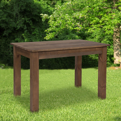 46" x 30" Rectangular Solid Pine Farm Dining Table - View 2