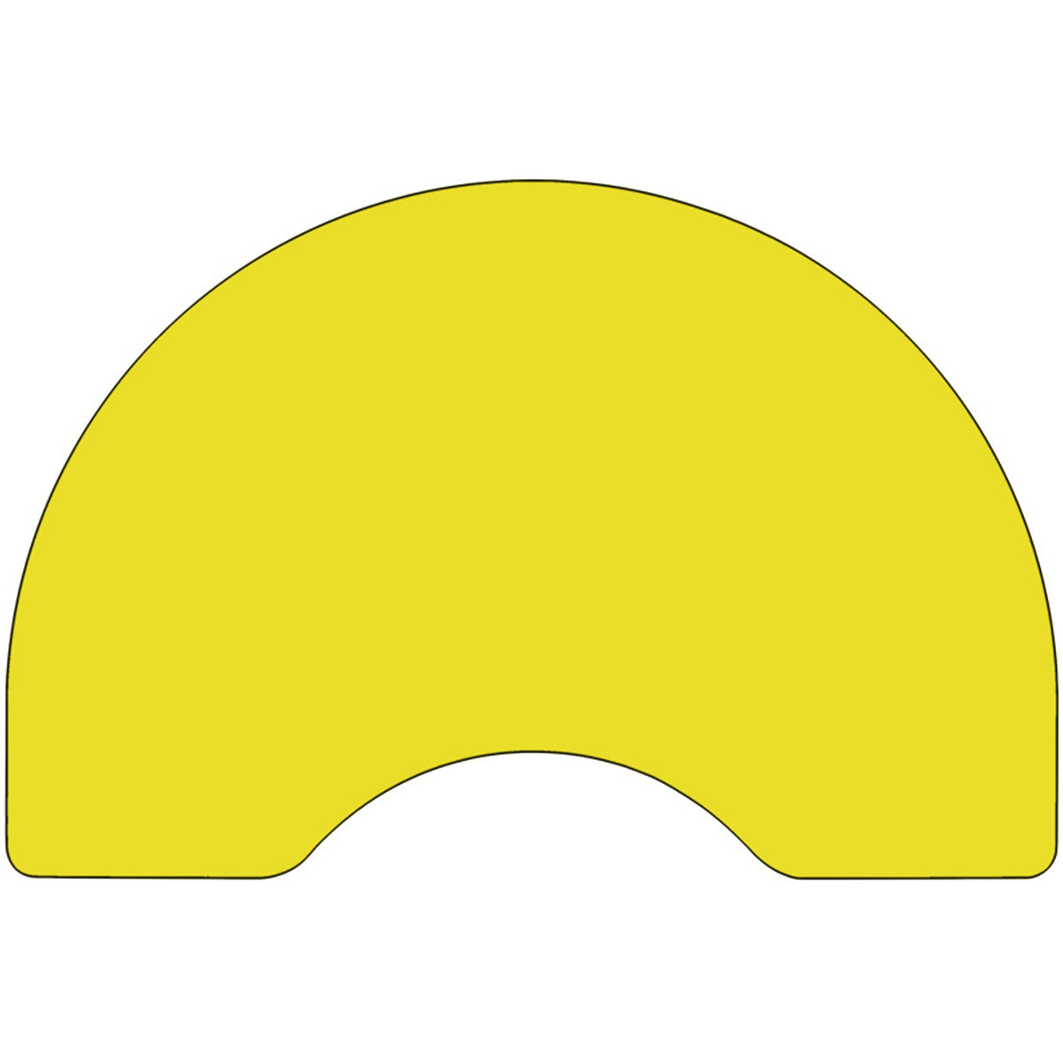 Yellow |#| 48inchW x 96inchL Kidney Yellow HP Laminate Activity Table - Height Adjustable Legs