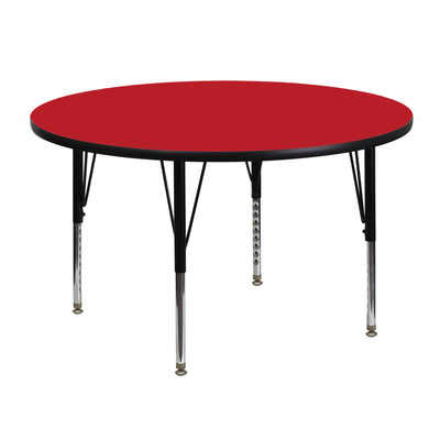 48'' Round HP Laminate Activity Table - Height Adjustable Short Legs - View 1