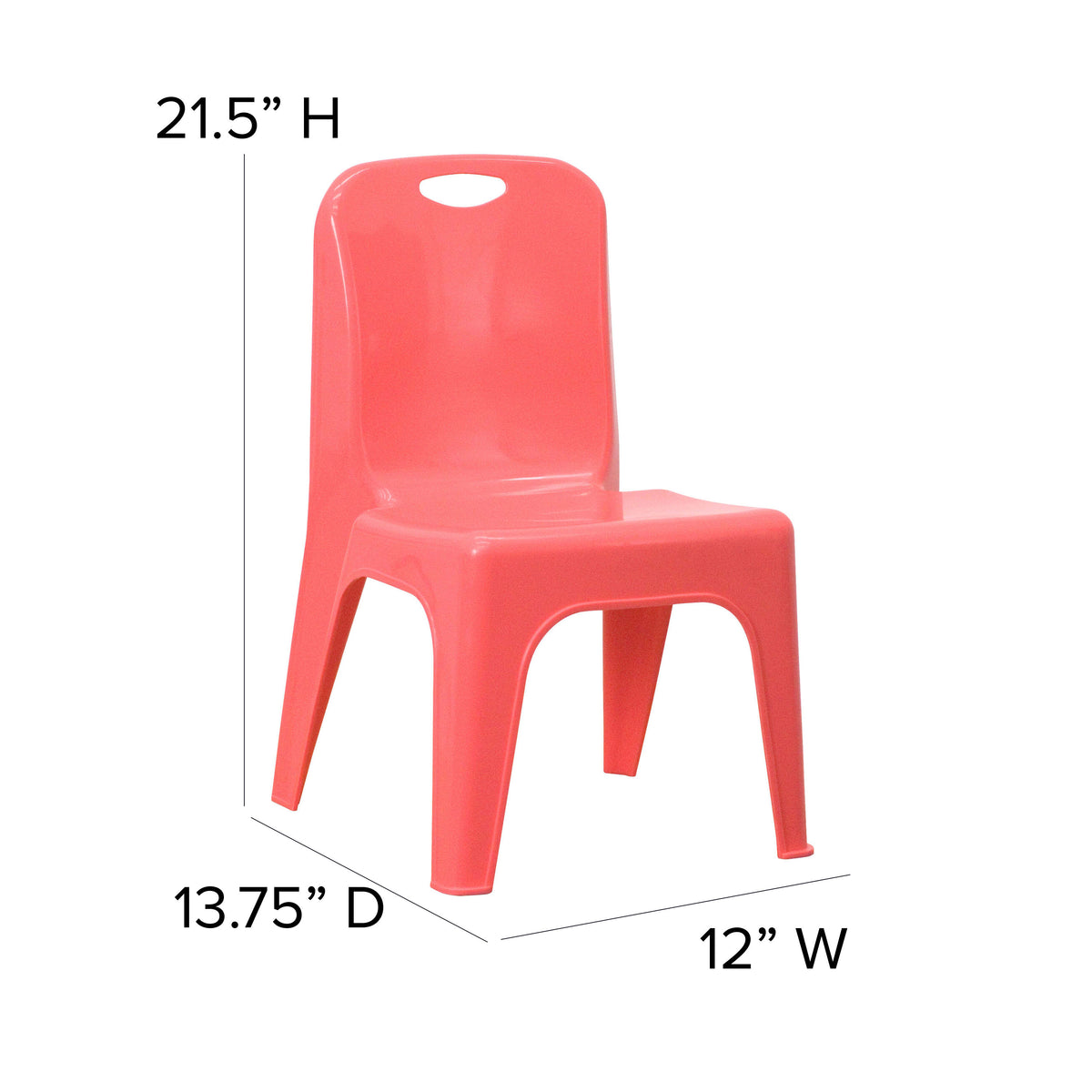 Red |#| 4 Pack Red Plastic Stack School Chair with Carrying Handle and 11inch Seat Height