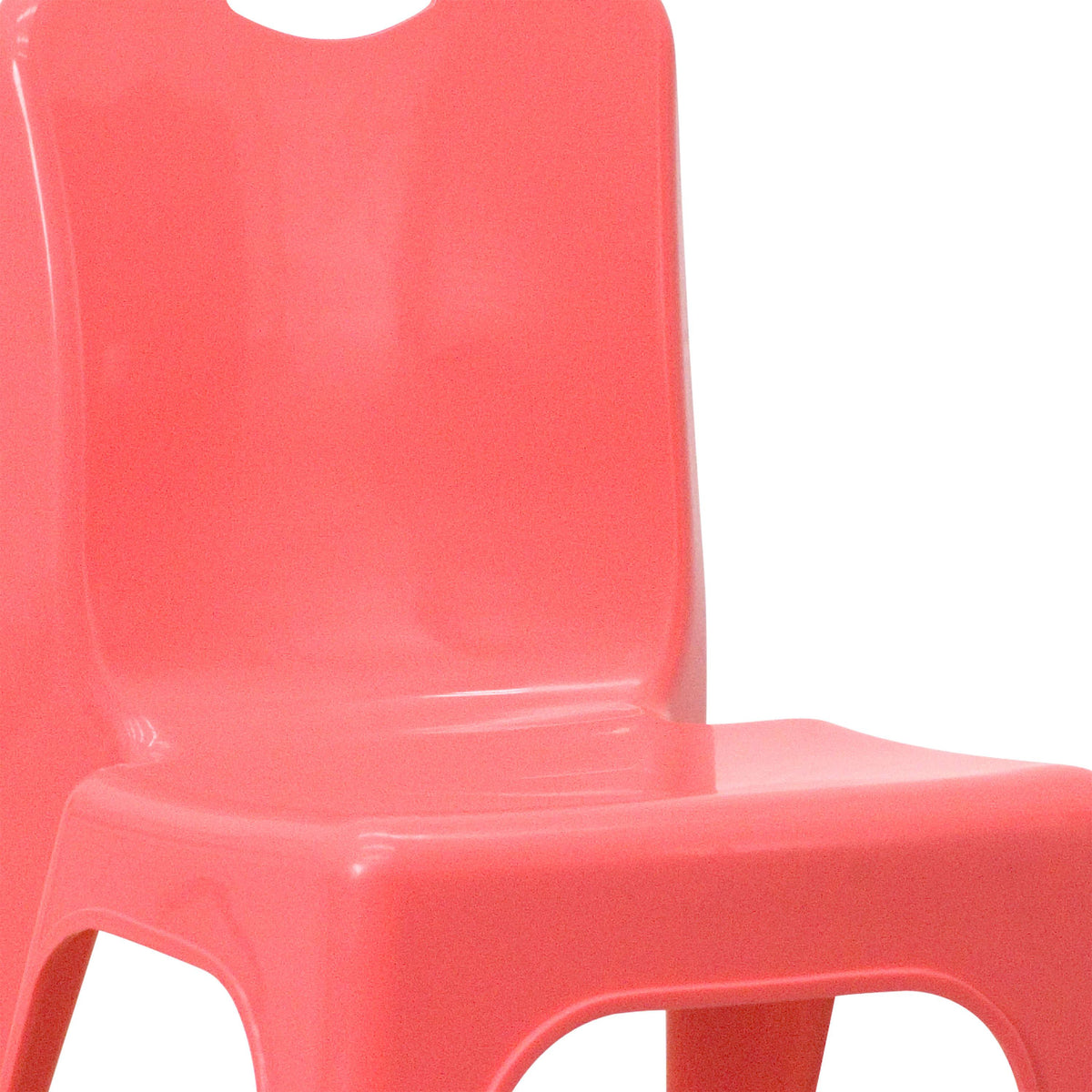 Red |#| 4 Pack Red Plastic Stack School Chair with Carrying Handle and 11inch Seat Height