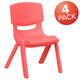 Red |#| 4 Pack Red Plastic Stackable School Chair with 10.5inchH Seat, Preschool Chair