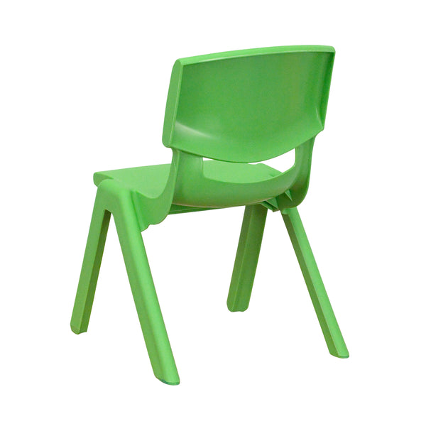 Green |#| 4 Pack Green Plastic Stackable School Chair with 10.5inchH Seat, Preschool Chair