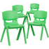 4 Pack Plastic Stackable School Chairs with 13.25" Seat Height