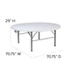 5.89-Foot Round Bi-Fold Granite White Plastic Banquet Folding Table with Handle