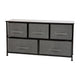 Gray Drawers/Black Frame |#| 5 Drawer Storage Chest with Black Wood Top & Dark Gray Fabric Pull Drawers