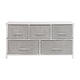 Gray Drawers/White Frame |#| 5 Drawer Storage Chest with Black Wood Top & Light Gray Fabric Pull Drawers