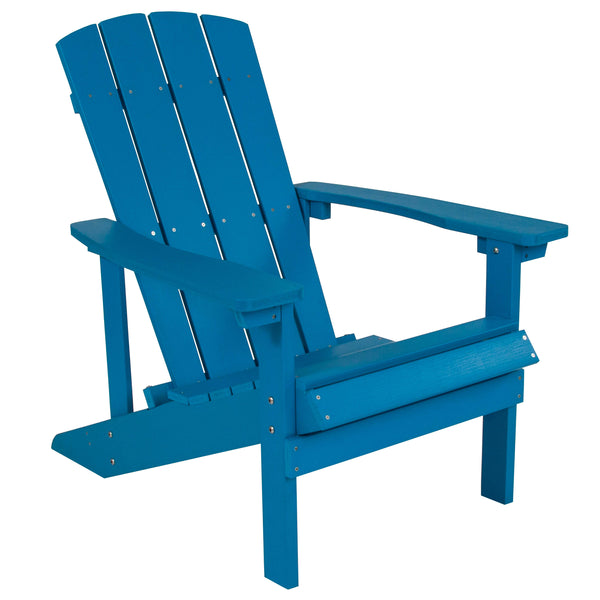 Blue |#| Star and Moon Fire Pit with Mesh Cover & 4 Blue Poly Resin Adirondack Chairs