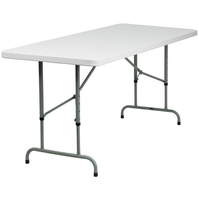 6-Foot Height Adjustable Plastic Folding Table - View 1