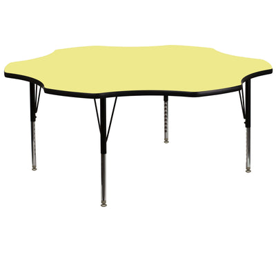 60'' Flower Thermal Laminate Activity Table - Height Adjustable Short Legs - View 1