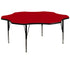 60'' Flower Thermal Laminate Activity Table - Height Adjustable Short Legs