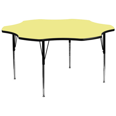 60'' Flower Thermal Laminate Activity Table - Standard Height Adjustable Legs - View 1