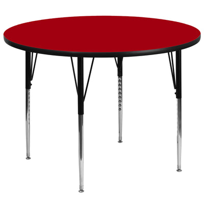 60'' Round Thermal Laminate Activity Table - Standard Height Adjustable Legs - View 1